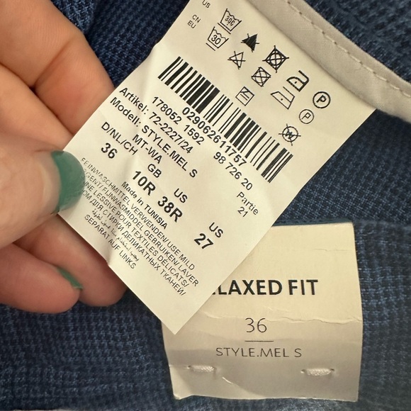 NWT Brax relaxed, fit linen blue Bermuda shorts with belt size 27 length 36 - Picture 6 of 6